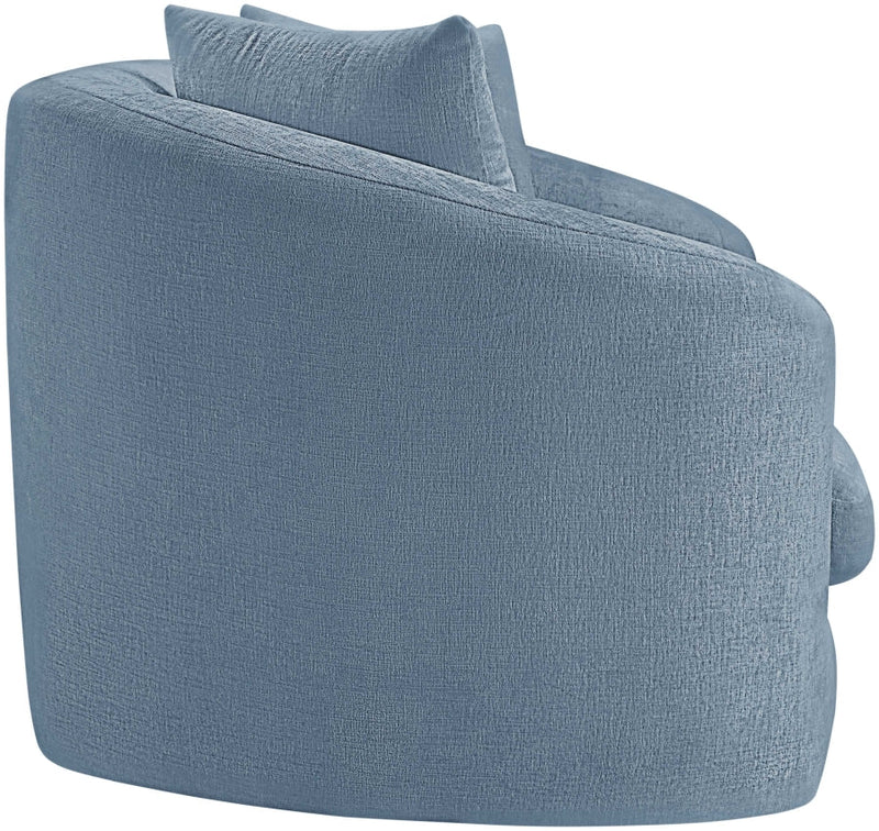 Penelope 66.5" Chenille Fabric Upholstered Upholstered Loveseat in Light Blue - 44073LtBlu-L