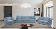 Penelope 66.5" Chenille Fabric Upholstered Upholstered Loveseat in Light Blue - 44073LtBlu-L
