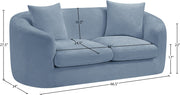 Penelope 66.5" Chenille Fabric Upholstered Upholstered Loveseat in Light Blue - 44073LtBlu-L