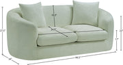 Penelope 66.5" Chenille Fabric Upholstered Upholstered Loveseat in Mint - 44073Mint-L