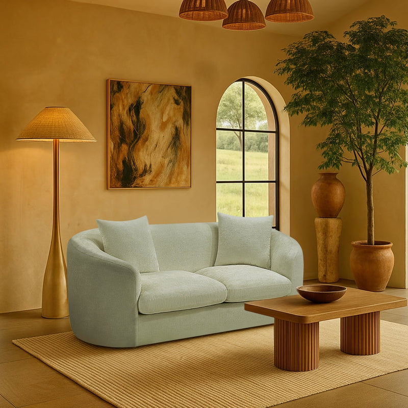 Penelope 66.5" Chenille Fabric Upholstered Upholstered Loveseat in Mint - 44073Mint-L