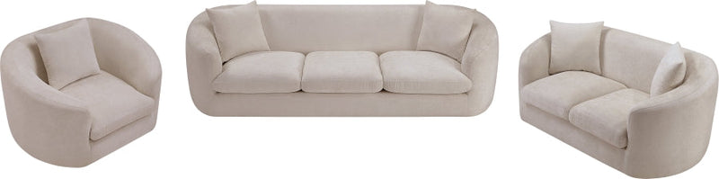 Penelope 92.5" Chenille Fabric Upholstered Upholstered Sofa in Beige - 44073Beige-S