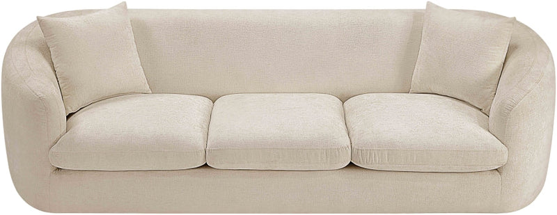 Penelope 92.5" Chenille Fabric Upholstered Upholstered Sofa in Beige - 44073Beige-S