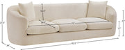 Penelope 92.5" Chenille Fabric Upholstered Upholstered Sofa in Beige - 44073Beige-S