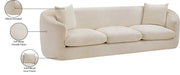 Penelope 92.5" Chenille Fabric Upholstered Upholstered Sofa in Beige - 44073Beige-S
