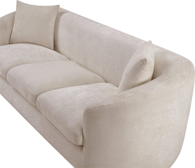 Penelope 92.5" Chenille Fabric Upholstered Upholstered Sofa in Beige - 44073Beige-S