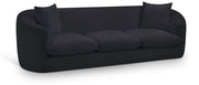 Penelope 92.5" Chenille Fabric Upholstered Upholstered Sofa in Black - 44073Black-S