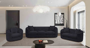 Penelope 92.5" Chenille Fabric Upholstered Upholstered Sofa in Black - 44073Black-S