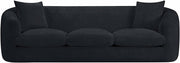 Penelope 92.5" Chenille Fabric Upholstered Upholstered Sofa in Black - 44073Black-S