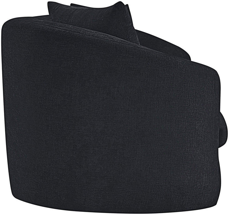 Penelope 92.5" Chenille Fabric Upholstered Upholstered Sofa in Black - 44073Black-S
