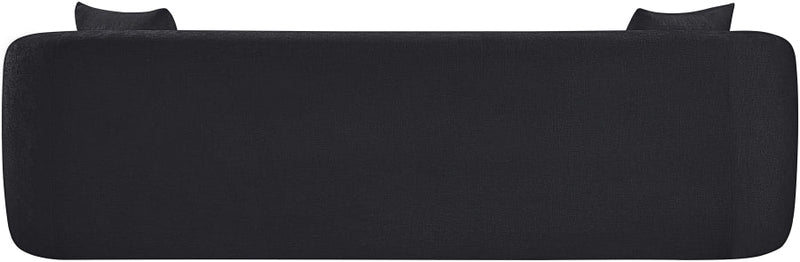 Penelope 92.5" Chenille Fabric Upholstered Upholstered Sofa in Black - 44073Black-S