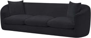 Penelope 92.5" Chenille Fabric Upholstered Upholstered Sofa in Black - 44073Black-S