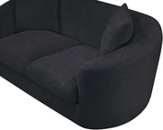 Penelope 92.5" Chenille Fabric Upholstered Upholstered Sofa in Black - 44073Black-S