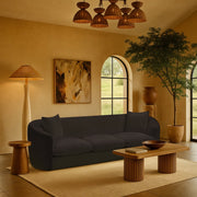 Penelope 92.5" Chenille Fabric Upholstered Upholstered Sofa in Black - 44073Black-S