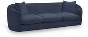 Penelope 92.5" Chenille Fabric Upholstered Upholstered Sofa in Blue - 44073Navy-S