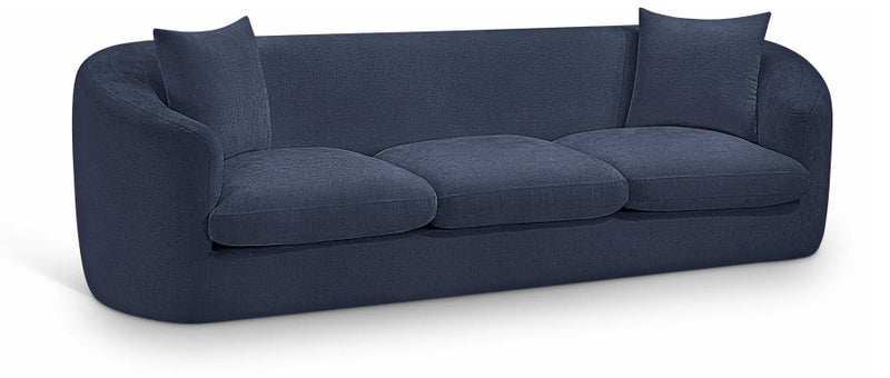 Penelope 92.5" Chenille Fabric Upholstered Upholstered Sofa in Blue - 44073Navy-S