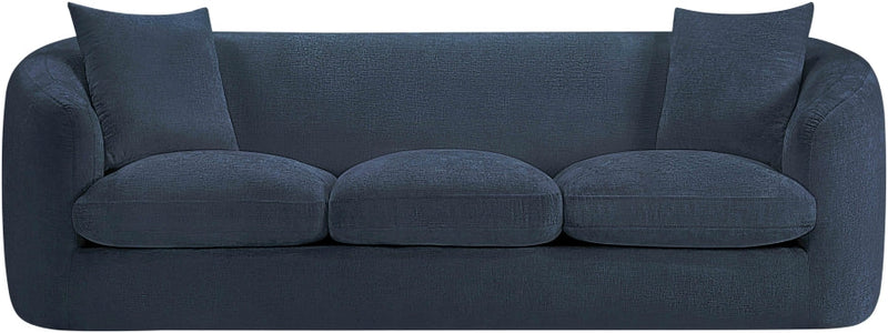 Penelope 92.5" Chenille Fabric Upholstered Upholstered Sofa in Blue - 44073Navy-S