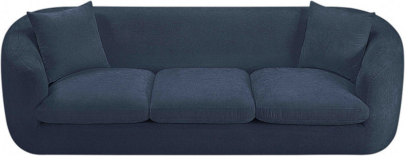 Penelope 92.5" Chenille Fabric Upholstered Upholstered Sofa in Blue - 44073Navy-S
