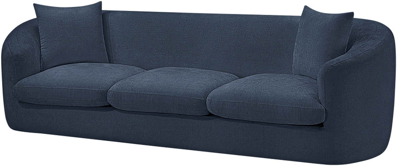 Penelope 92.5" Chenille Fabric Upholstered Upholstered Sofa in Blue - 44073Navy-S