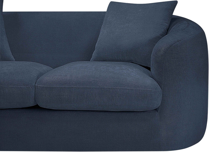 Penelope 92.5" Chenille Fabric Upholstered Upholstered Sofa in Blue - 44073Navy-S