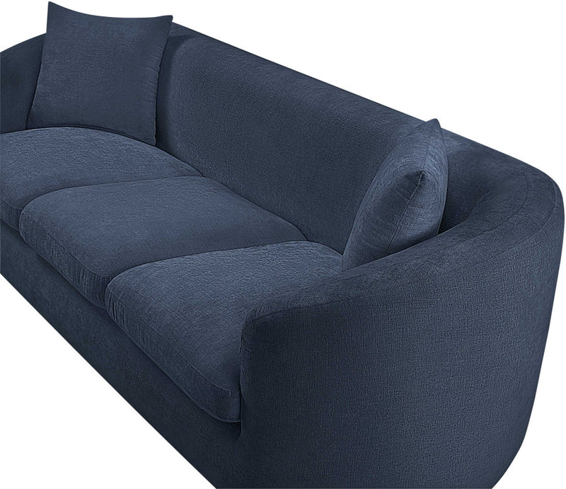 Penelope 92.5" Chenille Fabric Upholstered Upholstered Sofa in Blue - 44073Navy-S