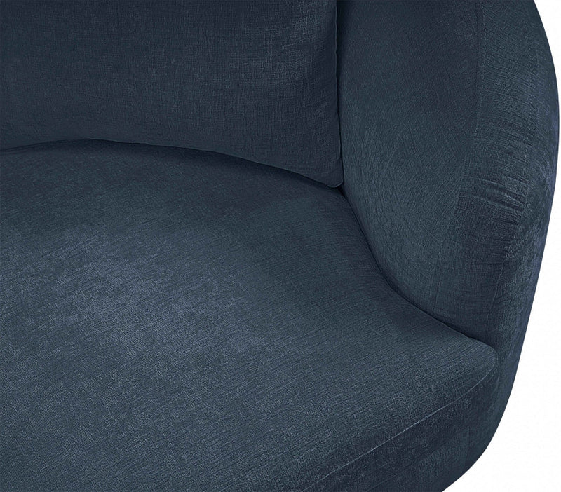 Penelope 92.5" Chenille Fabric Upholstered Upholstered Sofa in Blue - 44073Navy-S