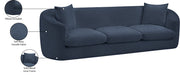 Penelope 92.5" Chenille Fabric Upholstered Upholstered Sofa in Blue - 44073Navy-S