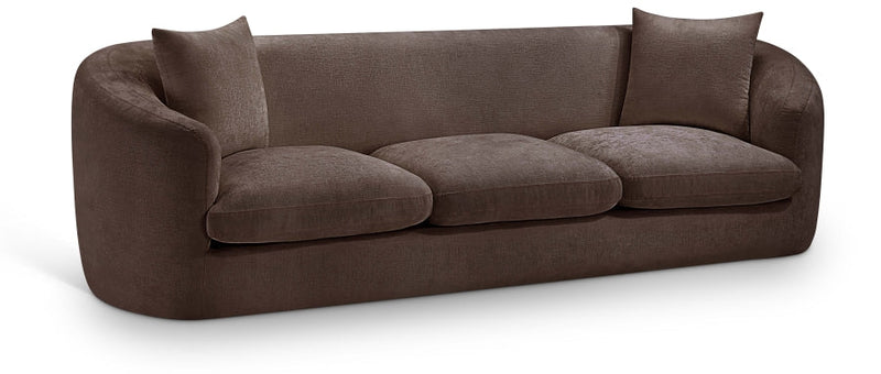 Penelope 92.5" Chenille Fabric Upholstered Upholstered Sofa in Brown - 44073Brown-S