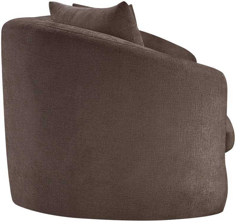 Penelope 92.5" Chenille Fabric Upholstered Upholstered Sofa in Brown - 44073Brown-S