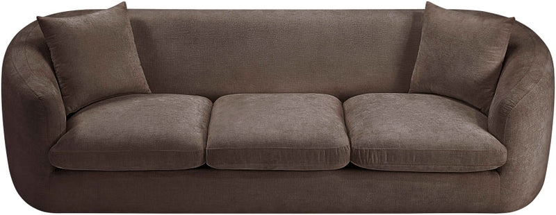 Penelope 92.5" Chenille Fabric Upholstered Upholstered Sofa in Brown - 44073Brown-S