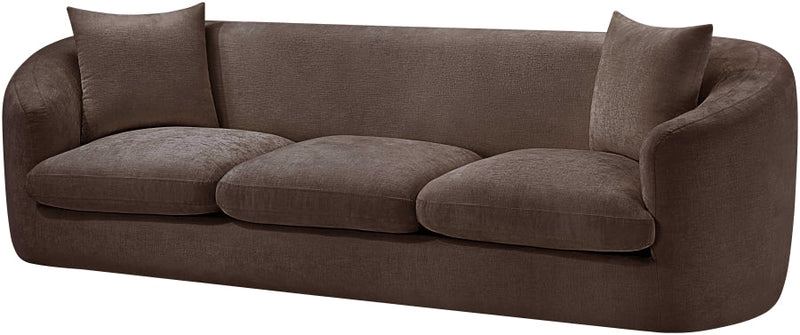 Penelope 92.5" Chenille Fabric Upholstered Upholstered Sofa in Brown - 44073Brown-S