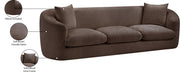 Penelope 92.5" Chenille Fabric Upholstered Upholstered Sofa in Brown - 44073Brown-S