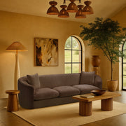 Penelope 92.5" Chenille Fabric Upholstered Upholstered Sofa in Brown - 44073Brown-S