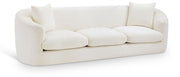 Penelope 92.5" Chenille Fabric Upholstered Upholstered Sofa in Cream - 44073Cream-S