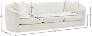 Penelope 92.5" Chenille Fabric Upholstered Upholstered Sofa in Cream - 44073Cream-S