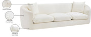 Penelope 92.5" Chenille Fabric Upholstered Upholstered Sofa in Cream - 44073Cream-S
