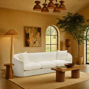 Penelope 92.5" Chenille Fabric Upholstered Upholstered Sofa in Cream - 44073Cream-S
