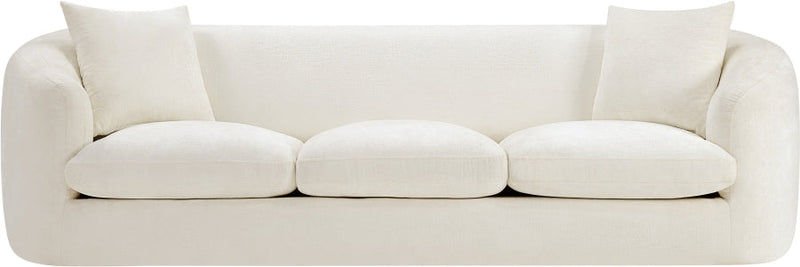 Penelope 92.5" Chenille Fabric Upholstered Upholstered Sofa in Cream - 44073Cream-S