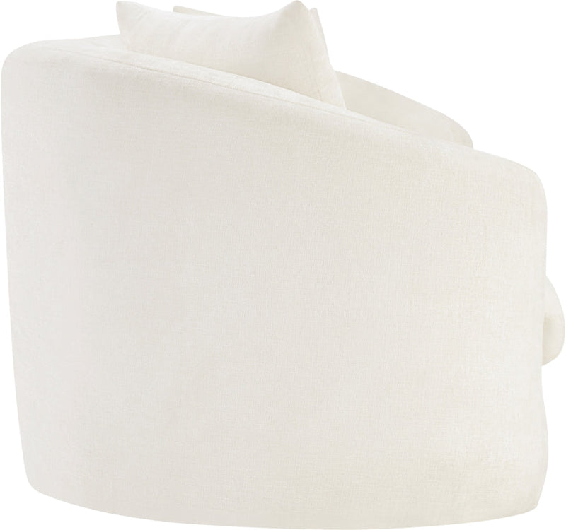 Penelope 92.5" Chenille Fabric Upholstered Upholstered Sofa in Cream - 44073Cream-S