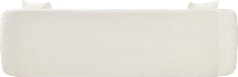 Penelope 92.5" Chenille Fabric Upholstered Upholstered Sofa in Cream - 44073Cream-S