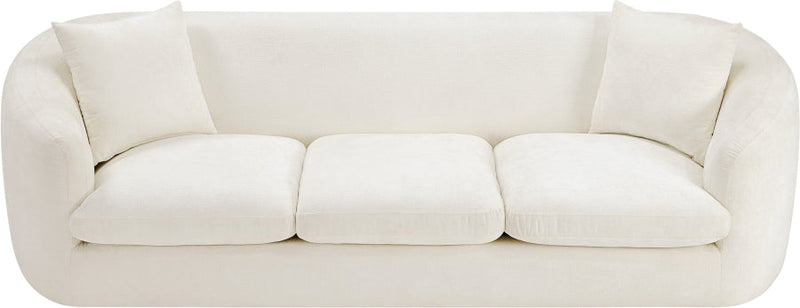 Penelope 92.5" Chenille Fabric Upholstered Upholstered Sofa in Cream - 44073Cream-S