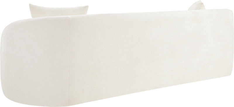 Penelope 92.5" Chenille Fabric Upholstered Upholstered Sofa in Cream - 44073Cream-S
