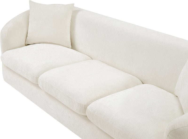 Penelope 92.5" Chenille Fabric Upholstered Upholstered Sofa in Cream - 44073Cream-S
