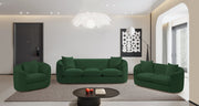 Penelope 92.5" Chenille Fabric Upholstered Upholstered Sofa in Green - 44073Green-S