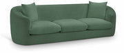 Penelope 92.5" Chenille Fabric Upholstered Upholstered Sofa in Green - 44073Green-S