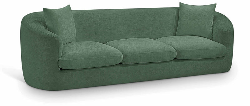Penelope 92.5" Chenille Fabric Upholstered Upholstered Sofa in Green - 44073Green-S
