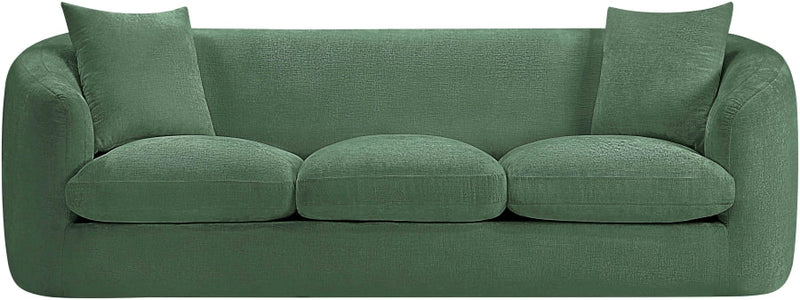 Penelope 92.5" Chenille Fabric Upholstered Upholstered Sofa in Green - 44073Green-S