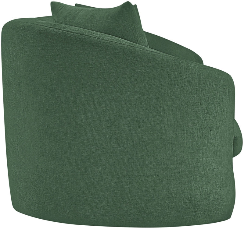 Penelope 92.5" Chenille Fabric Upholstered Upholstered Sofa in Green - 44073Green-S