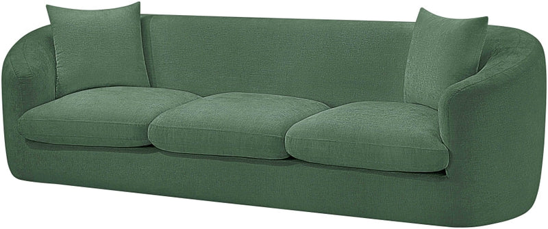 Penelope 92.5" Chenille Fabric Upholstered Upholstered Sofa in Green - 44073Green-S