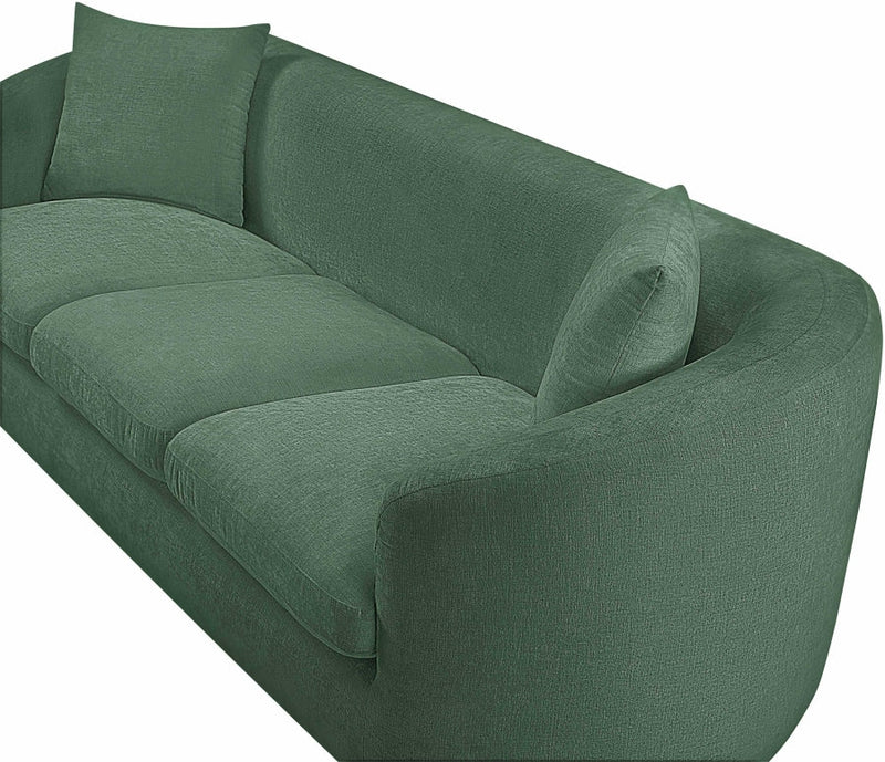 Penelope 92.5" Chenille Fabric Upholstered Upholstered Sofa in Green - 44073Green-S